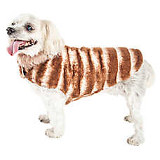 Pet Life? Luxe "Tira-Poochoo" Tiramisu Faux Fur Pet Coat