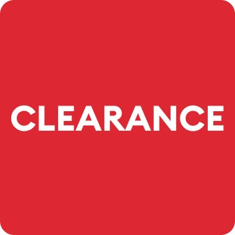 Clearance callout on a red background