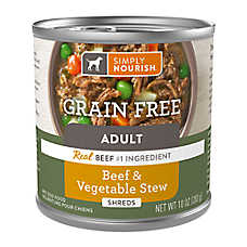 Simply Nourish? Grain Free Wet Dog Food - Shreds, Beef & Vegetable Stew, 10 oz