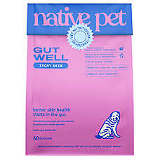 Native Pet GutWell Dog Itchy Skin Relief Supplement with Probiotics, Reduce Itching, 12.7oz