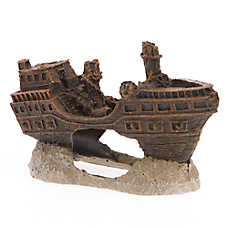 Top Fin? Pirate Ship Aquarium Ornament - Fish Tank Decor - XS