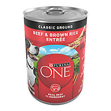 Purina ONE Classic Ground Beef & Brown Rice Entree Wet Dog Food 13 oz