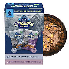 Blue Buffalo Wilderness Protein Powered Meals Adult Wet Dog Food - Variety Pack, 6 ct