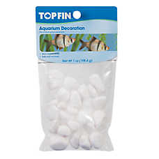 Top Fin? Stone Aquarium D��cor - White - Fish Tank Decor, Aquarium Stones - 7 oz