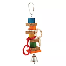 All Living Things® Rainbow Cork Stacks Bird Toy - Chew Tot for Small Pet Birds