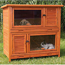 TRIXIE 2-Story Insulated Rabbit Hutch - Outdoor Small Pet Cage
