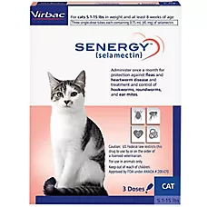 Senergy Topical for Cats 5.1 - 15 lbs (Blue Box), 3 Month Supply