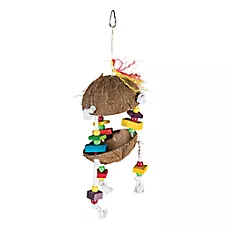 All Living Things® Coconut Hut Bird Toy - Foraging Toy for Large Birds