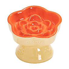 PawsPik Dog & Cat Raised Ceramic Slow Feeder Bowl