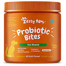 Zesty Paws Dog Probiotic Bites, Support Gut Health and Immune Function, Chicken Flavor, 90ct