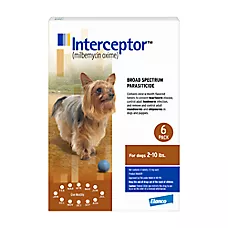 Interceptor Flavored Tablet for Dogs - 2-10 lbs (Brown) - 6-mos. supply