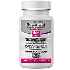 Reconcile (fluoxetine hydrochloride) Tablets for Dogs - 8mg, 16mg, 32mg, 64mg - 30 Chewable Tablets