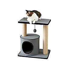 Two By Two The Cherry 20-in Felt Cat Condo, Grey