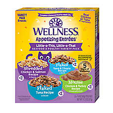 Wellness? Appetizing Entrees Adult Cat Wet Food - Little-A-This, Variety Pack, 8 Ct, 11.2 Oz