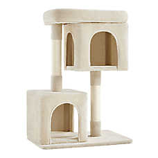 Yaheetech 33.5-in Compact Cat Tree with 2 Condos, Wide Perch and Scratching Posts