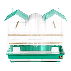 Prevue Pet Products Triple Roof Pet Bird Cage Teal & White for Large Birds