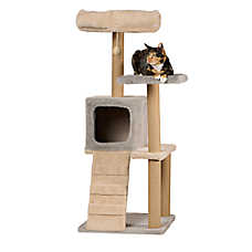 Whisker City? 47.6-in Easy Climb Condo Multi 3- Level Cat Tower with Jute Scratching Post