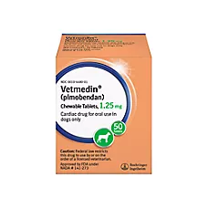 Vetmedin (pimobendan) Chewable Tablets for Dogs, 1.25mg, 50 Count