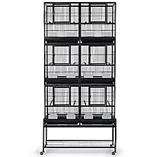Prevue Pet Products Hamilton Deluxe 3-Stack Divided Breeder Bird Cage with Stand