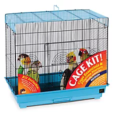 Prevue Pet Products Flight Pet Bird Cage Kit with Perches & Toys
