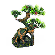 Penn-Plax Bonsai Tree On Rocks Aquarium Ornament - Small Aquascaping Fish Tank Decor