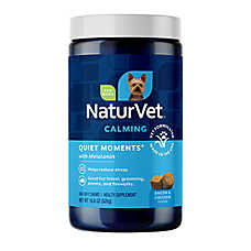 NaturVet Quiet Moments with Melatonin Calming Supplements for Dogs, Bacon and Chicken Flavor, 240 Ct