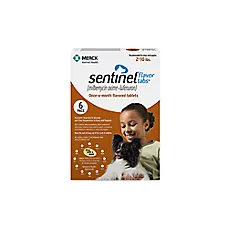Sentinel Flavor Tabs for Dogs 2-10 lbs (Brown Box), 6 Tablets (6-Month Supply)