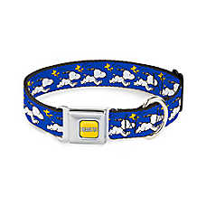 Buckle-Down Peanuts Snoopy Seatbelt Dog Collar, Blue