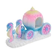 Top Fin? Seahorse & Carriage Aquarium Ornament - Fish Tank Decor - Small