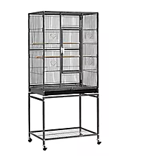 Yaheetech Large Rolling Metal Parrot Bird Cage with Detachable Stand for Parrots