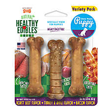 Nylabone? Healthy Edibles? Puppy Chew Treats Variety PK 3 Count 2.2 OZ