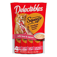 Hartz Delectables Squeeze Up Lickable Puree Cat Treats - Tuna & Salmon