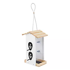 All Living Things庐 Wild Bird White & Black Feeder Outdoor Seed Feeder
