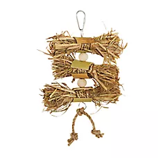All Living Things® Natural Straw Harvest Bird Toy - Shredding Toy for Small & Medium Pet Birds