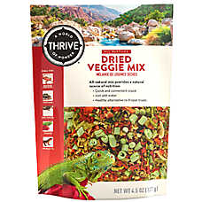 Thrive Dried Veggie Mix Reptile Treat - Natural - Reptile Food Treat - 4.5 oz