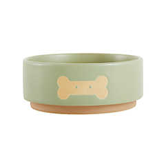 Top Paw? Olive Green Bone Ceramic Dog Bowl, 12 FL OZ, 26 FL OZ, 71 FL OZ