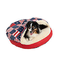Snoozer? Wag Collection Starpatch/Red Diamond Luxury Cozy Cave? Round Dog Bed