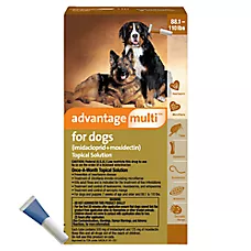 Advantage Multi Topical Solution for Dogs,  88.1-110 lbs (Brown), 1 or 6 Month Supply
