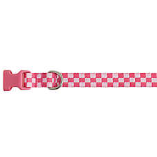 Top Paw? Pink Checkered Dog Collar, Pink Dog Collar, Adjustable, Comfortable, Multiple Sizes