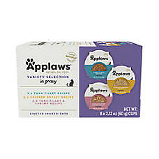 Applaws Flakes in Gravy Wet Cat Food in Cups - Variety Pack, 8 ct, Natural, Limited Ingredient