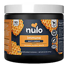 Nulo Dog Immune Dog Immune & Allergy Supplement, Prebiotic and Probiotics with Turmeric, 90 Count