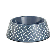 Top Paw? Navy Bones Melamine Dog Bowl, 24 OZ, 7.83 IN X 7.68 IN X 2.56 IN