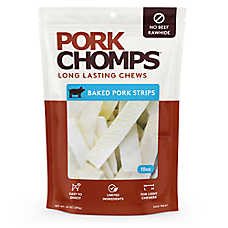 Pork Chomps Rawhide-Free Adult Dog Chews - Strips