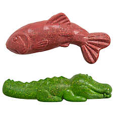 Outward Hound Pupstages Dogwood Calming Gator-Fish Dog Toy 2-Pack, Small