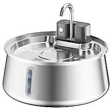 PawsPik Dog & Cat Stainless Steel Battery-Operated Circular Water Fountain - 4 Liter