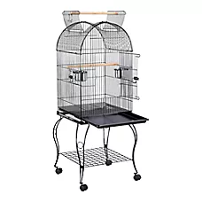 Yaheetech Open Top Metal Rolling Parrot Bird Cage with Stand for Parrots