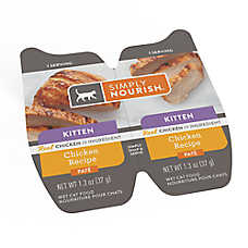 Simply Nourish Natural Kitten Wet Food - Pate, Split Cups, 2.65 oz