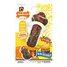 Nylabone Flavor Frenzy Bacon Cheeseburger Chew Dog Toy, Medium