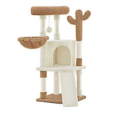 Yaheetech 42-in Cactus Cat Tree with Condo, Basket and Scratching Board