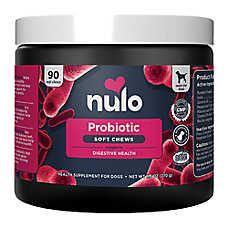 Nulo Dog Probiotic Digestive Health Support Soft Chew Supplements, Contains Pumpkin Powder, 90 Count